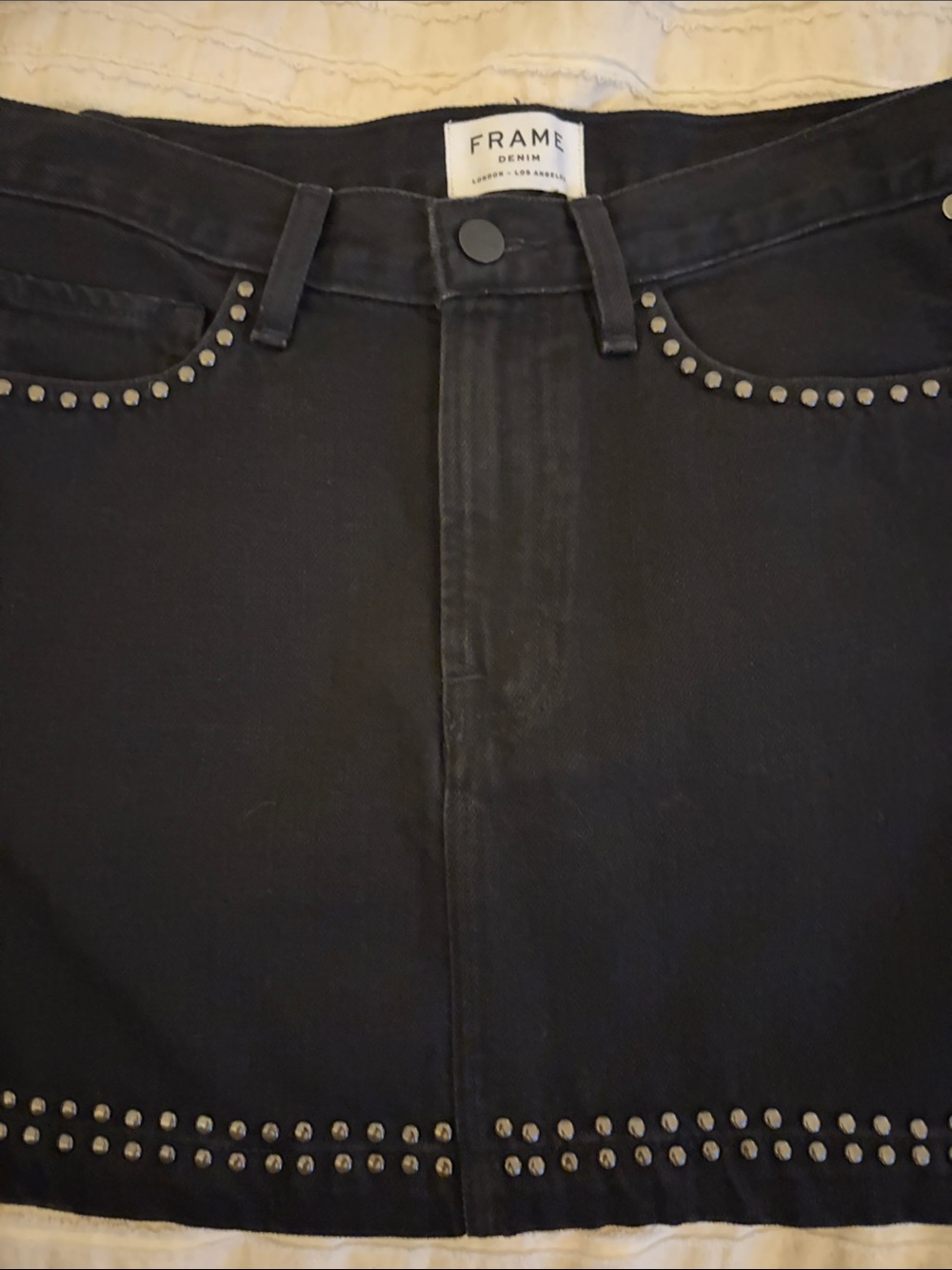 Frame Denim Black Studded Mini Skirt - Picture 6 of 7